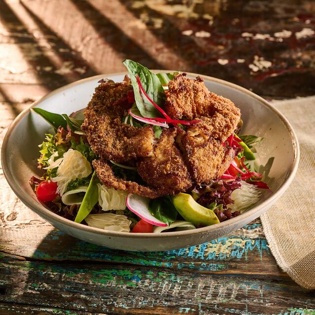 crispy fried soft shell crab salad