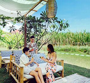 peaceful garden restaurant